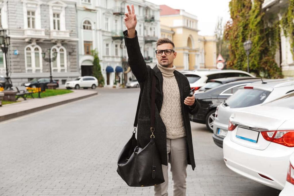 A person waiting a taxi