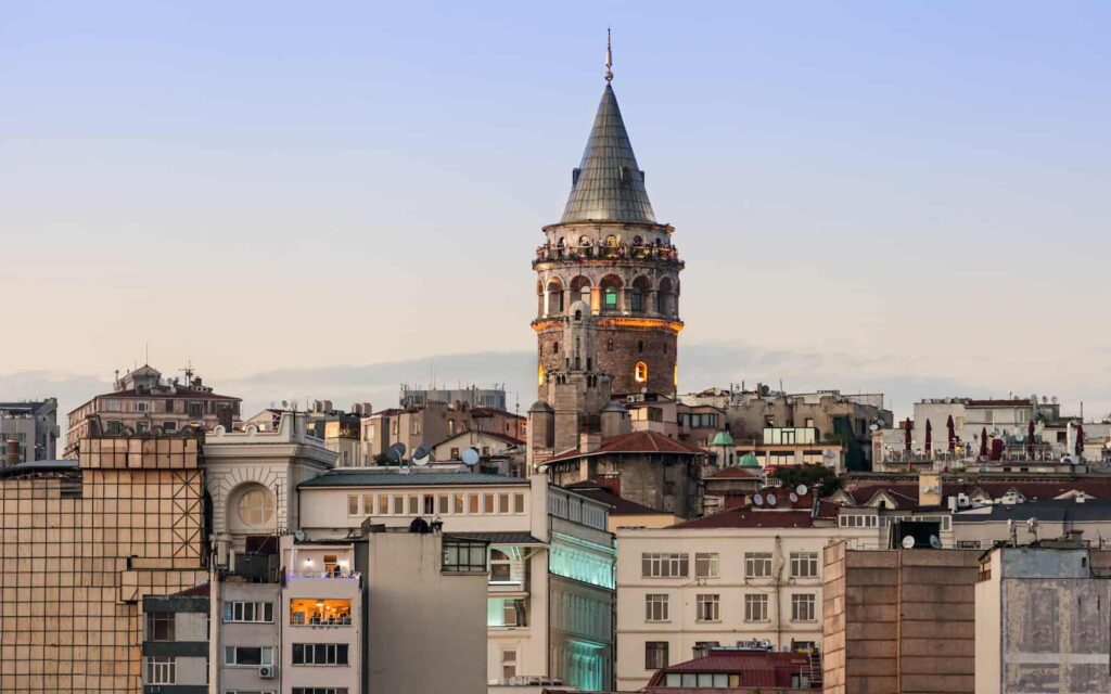 Galata tower from Istanbul city center